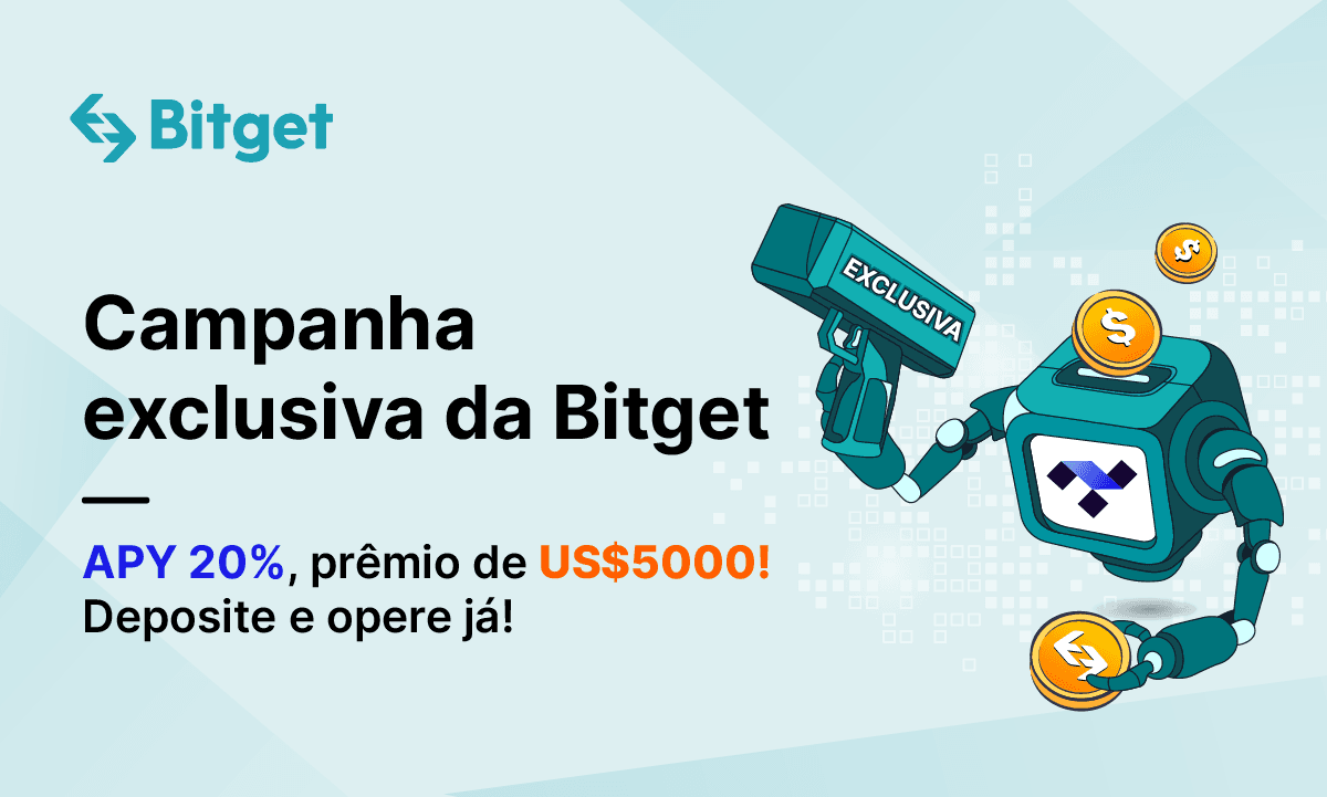 20% de rentabilidade anual + US$ 5.000 em prêmios &#8211; Bitget lança campanha de bônus por depósito
