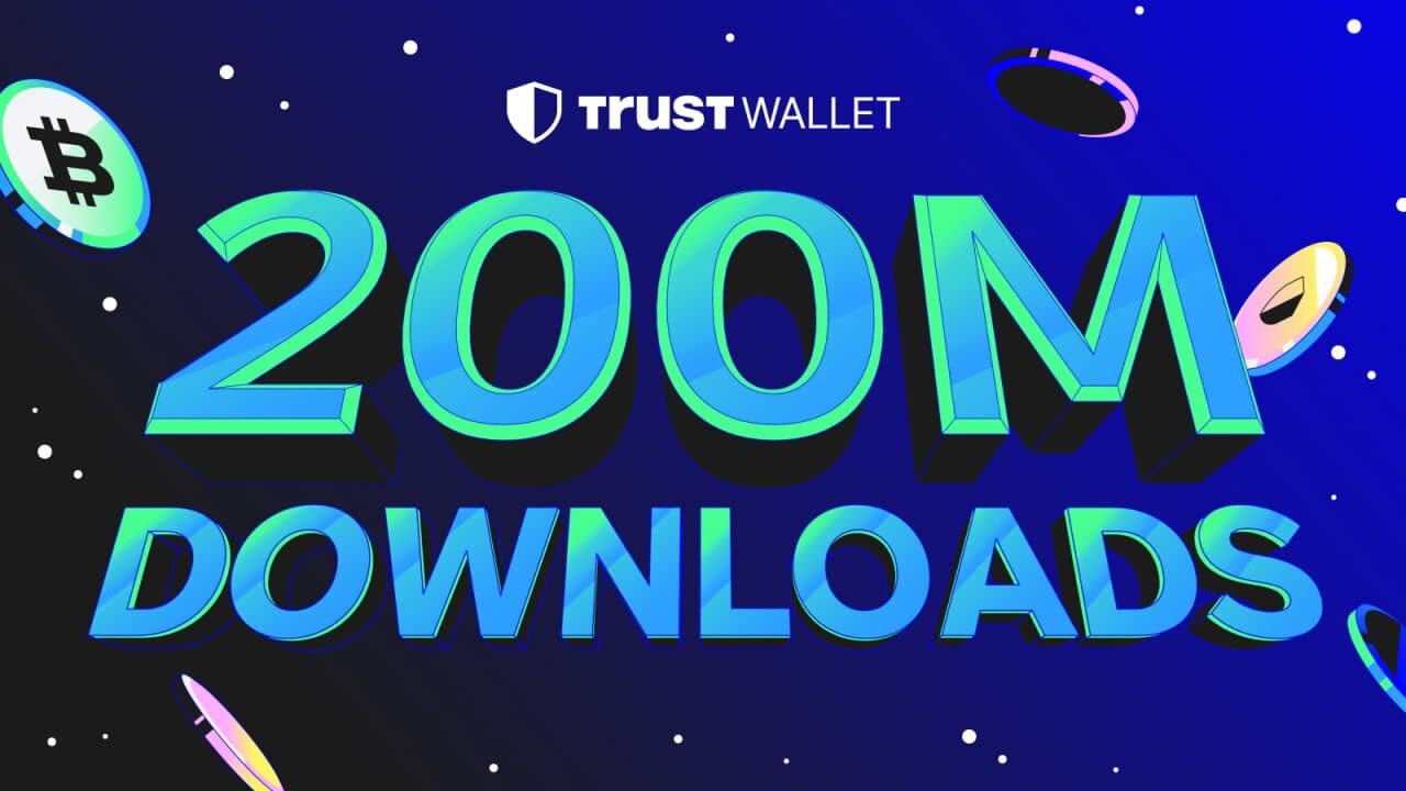 Trust Wallet atinge a marca de 200 milhões de downloads