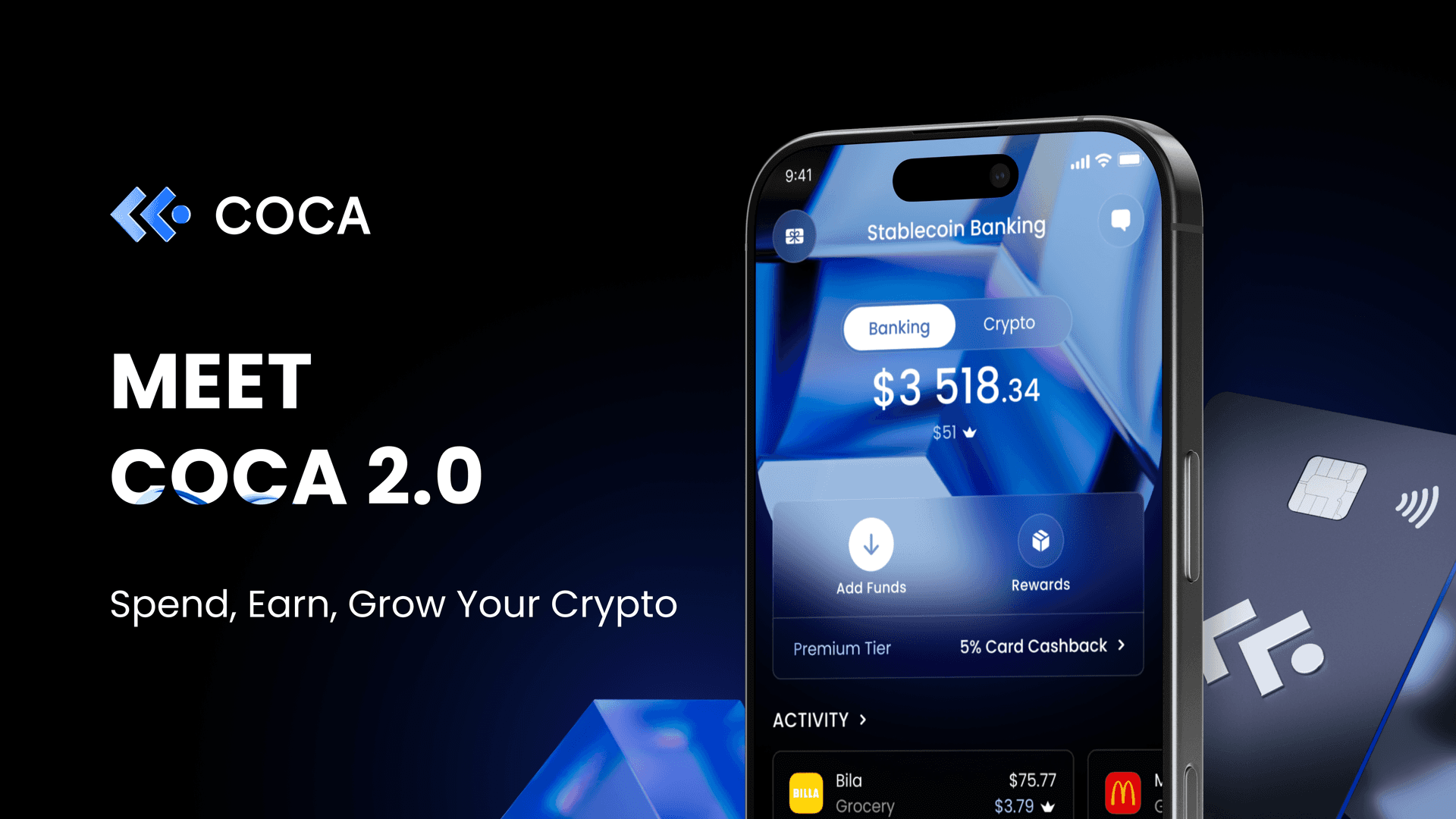 COCA 2.0 está no ar: aplicativo bancário de autocustódia impulsionado por stablecoins