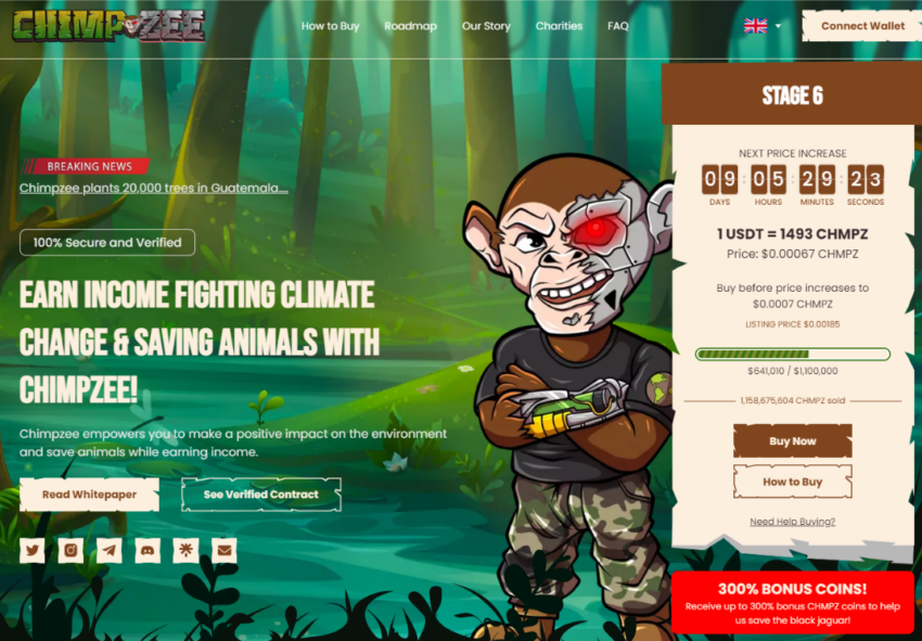 Pré-venda de Chimpzee decola com oferta de bônus de 300%