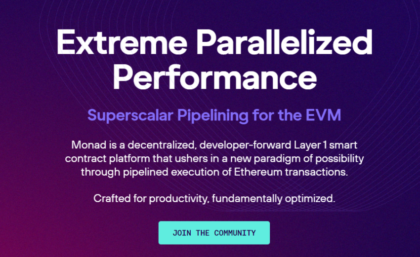Landing page do projeto Monad.