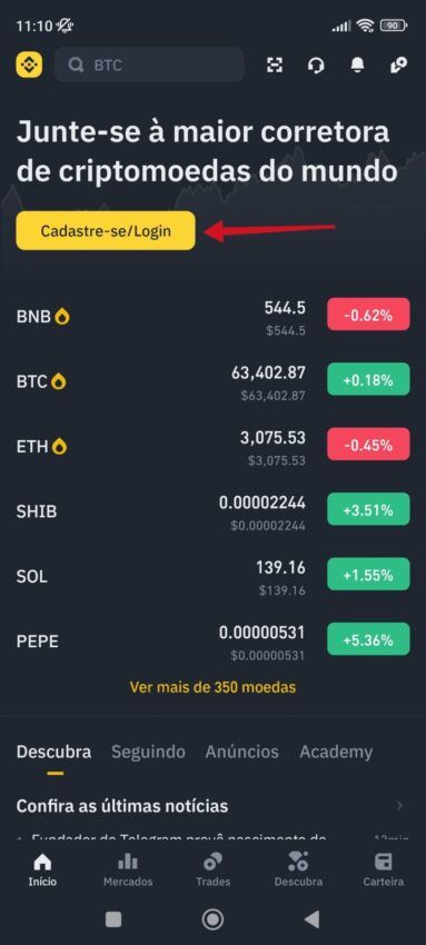 corretoras de criptomoedas que aceitam pix: binance
