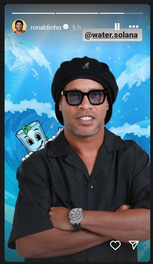Perfil de Ronaldinho Gaúcho divulgou memecoin. Fonte: Reprodução/Instagram