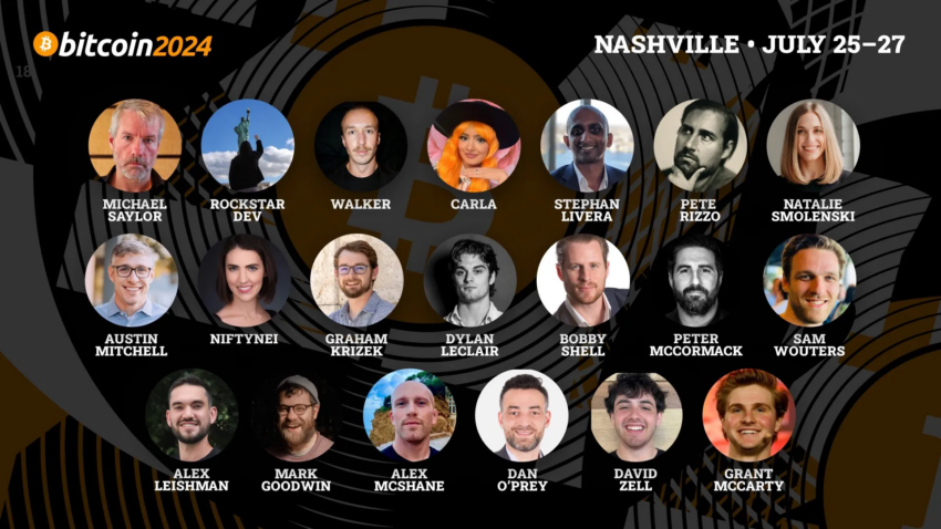 Lineup da Conferência Bitcoin 2024. Fonte: X/Twitter