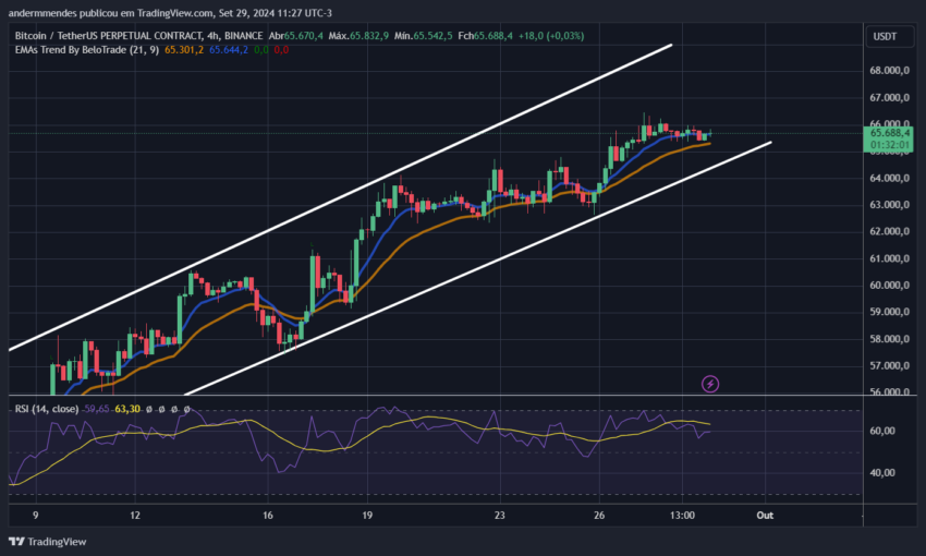 Gráfico do Bitcoin (BTC) no TradingView