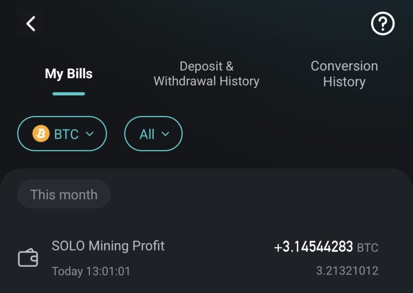 Bloco do Bitcoin minerado por um único minerador brasileiro.