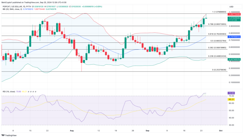 Gráfico da POPCAT no TradingView