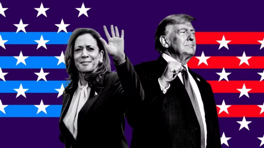 candidatos à presidência dos Estados Unidos (EUA), Kamala Harris e Donald Trump. imagem: BBC