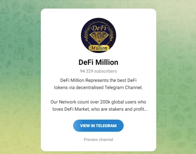 Grupo Telegram DeFi Million