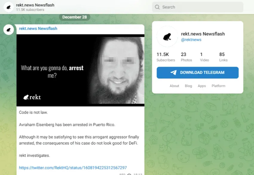 Grupo Telegram Rekt News