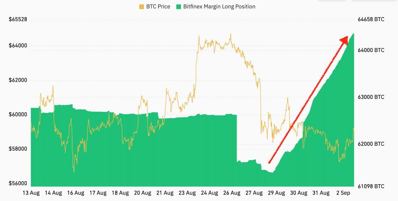 Posições Longas de Margem do Bitcoin, Fonte: Greek Live on X