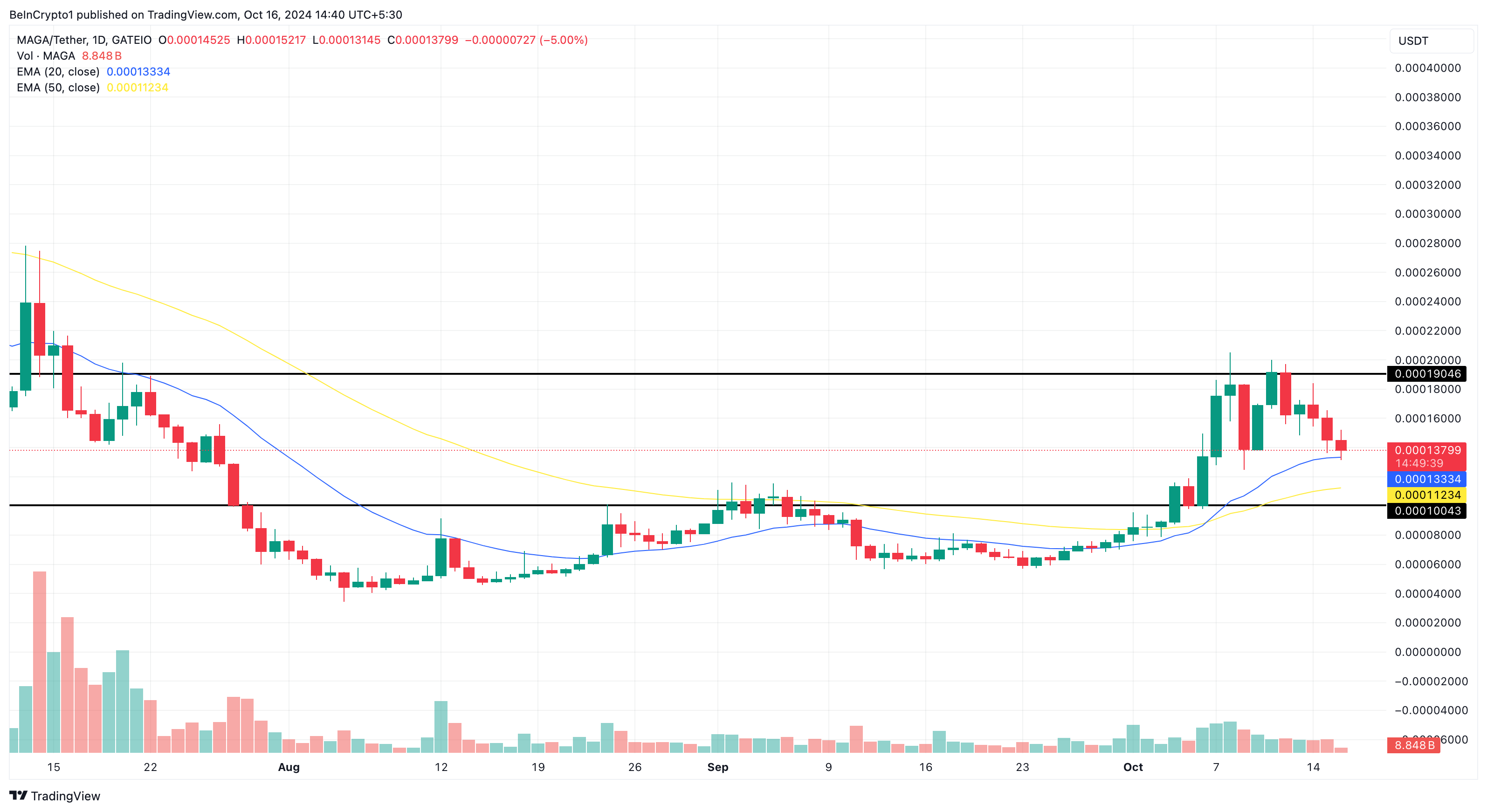 Análise de preço das altcoins MAGA