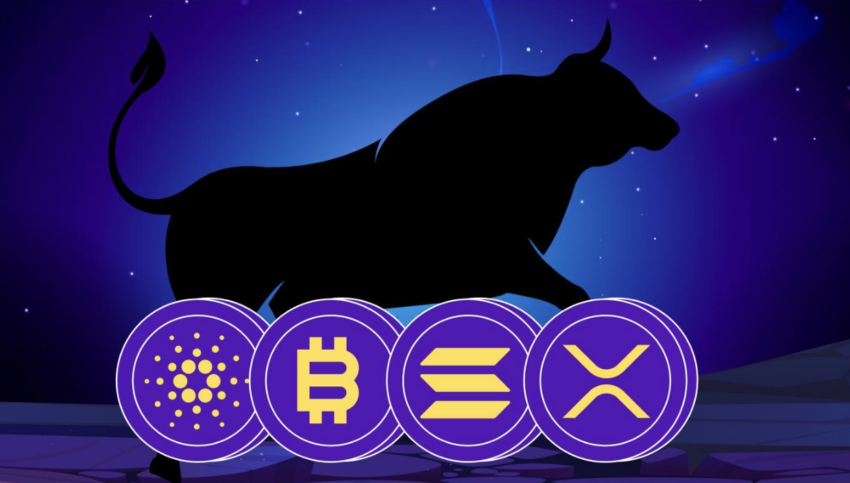 Padrões altistas das criptomoedas: ADA, XRP, SOL, BTC e memecoins preparadas para um rali — Maximize seus ganhos com IA