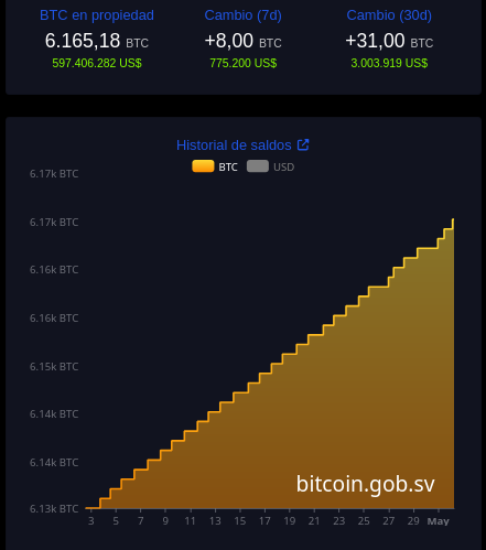 El Salvador's BTC Holdings. Source: The Bitcoin Office
