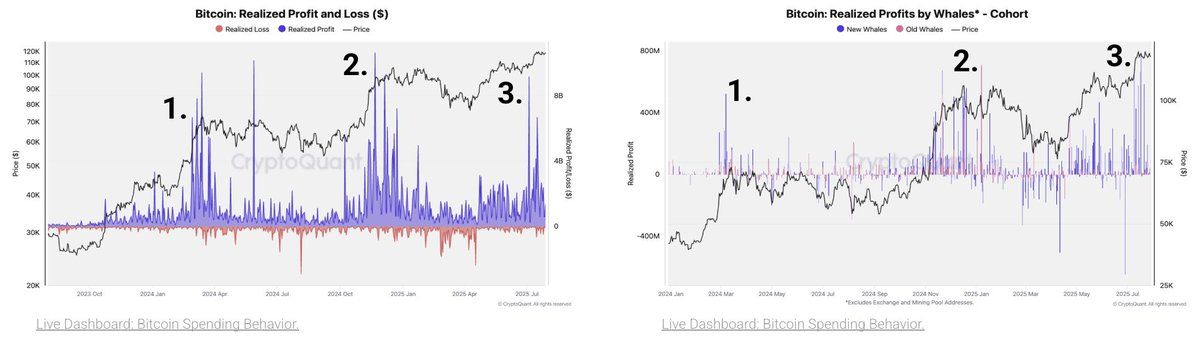 Bitcoin just saw its third major profit-taking wave of this bull run. Source: CryptoQuant